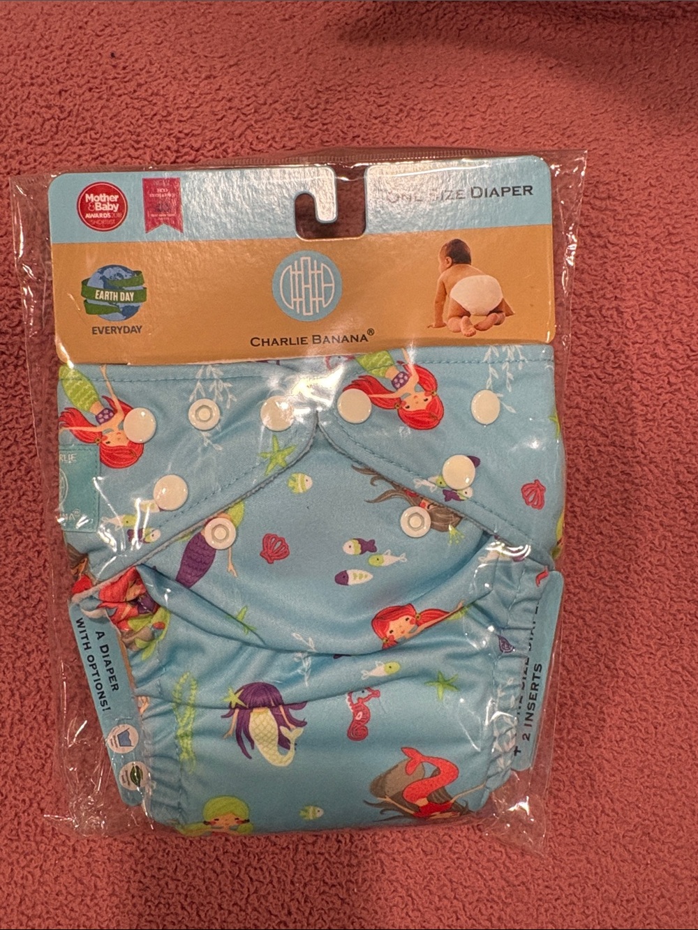 Charlie Banana Blue Mermaid Reusable Cloth Diaper for Kids